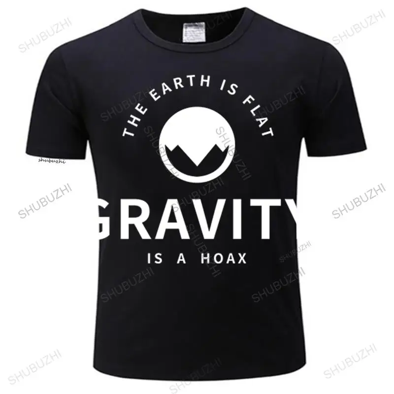 

man t-shirts brand Cotton Unisex T Shirt Gravity Is A Hoax The Earth Is Flat Flatearth Silhouette Artwork Gift Tee