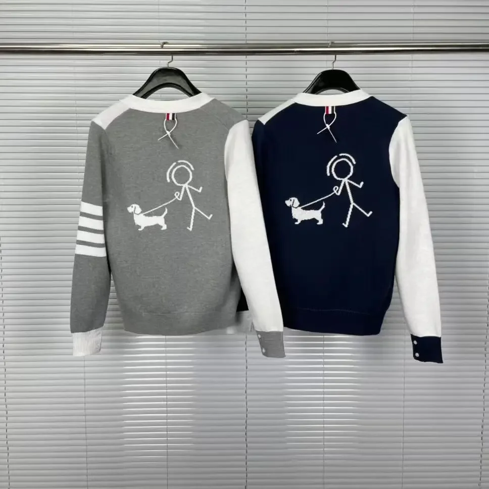 TB Toms осень/зима новый вязаный кардиган с v-образным вырезом унисекс повседневный