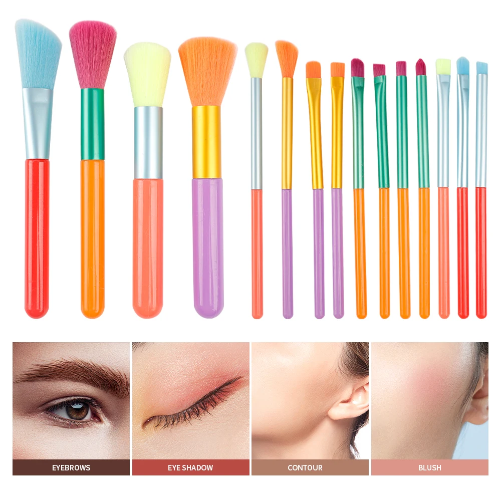 

Sdotter 15pcs/Set Makeup Brush Soft Brush Head Concealer Brush Loose Powder Brush Eye Shadow Highlighter Foundation Brush Beauty