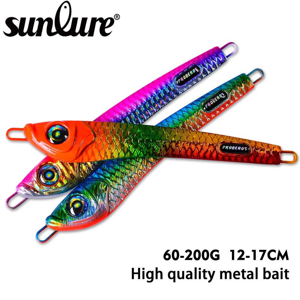 

Sunlure 1PC Jigging Fish 80-100g Fishing Lure Trolling Bait 16.5cm-13.8cm Long Casting Hard Wobblers Deep Sea Jig Fishing Tackle