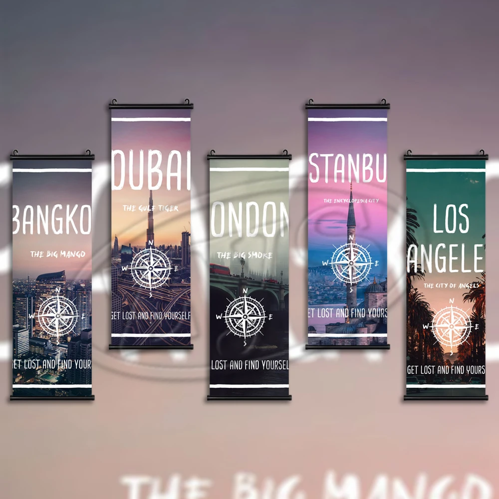 

Print World Travel Cities Poster Art Canvas Landscape Painting Modern Mural Decoration Picture Hanging Scrolls Wall Home Cuadros