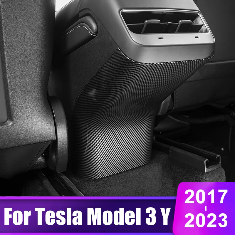 

For Tesla Model3 Model 3 Y Three 2017- 2020 2021 2022 2023 Car Rear Air Conditioner Vent Outlet Anti Kick Trim Cover Accessories