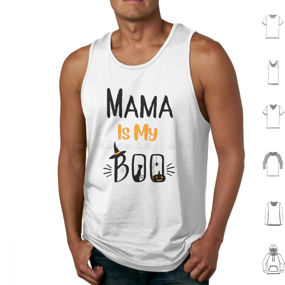 

Funny Mama Is My Boo , Halloween Design Tank Tops Vest Sleeveless Halloween Peace Love Boo Halloween Funny Peace Love Boo