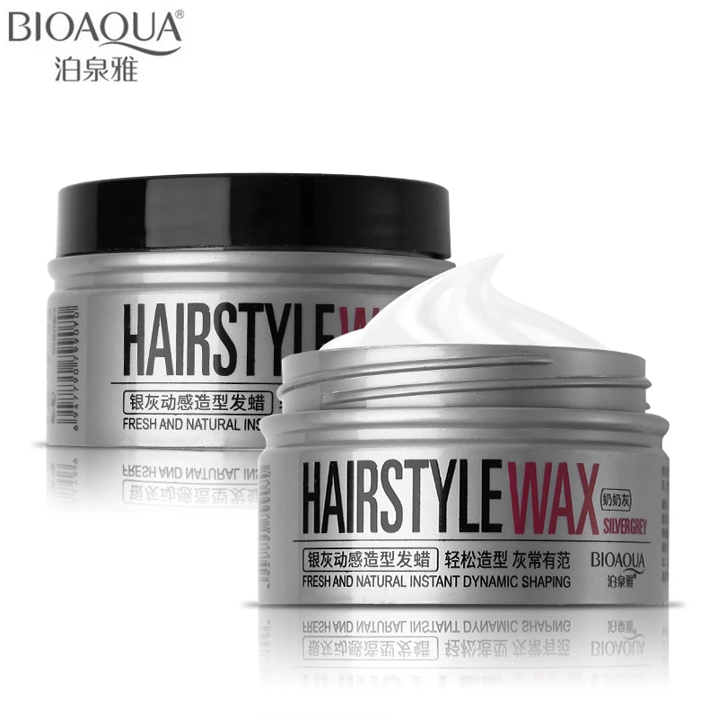 

BIOAQUA 100g Silver Grey Hair Wax Pomade Mud Hairstyle Shaping Wax Cream Quick Dry Modeling Easy To Styling Natural Fluffy Gel