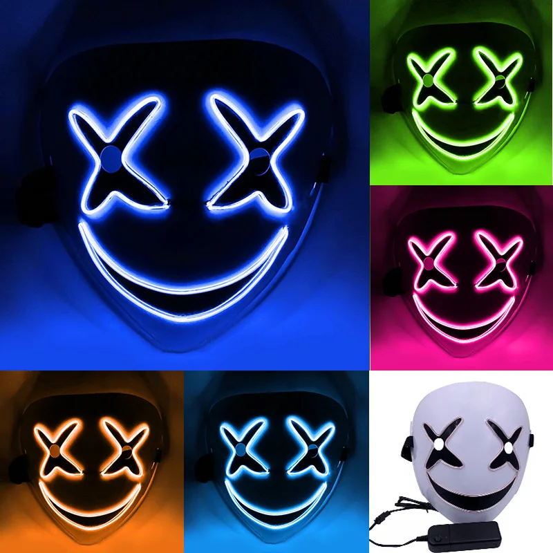 

LED Mask Marshmello Halloween EVA Luminous Headgear DJ Festival Party Props