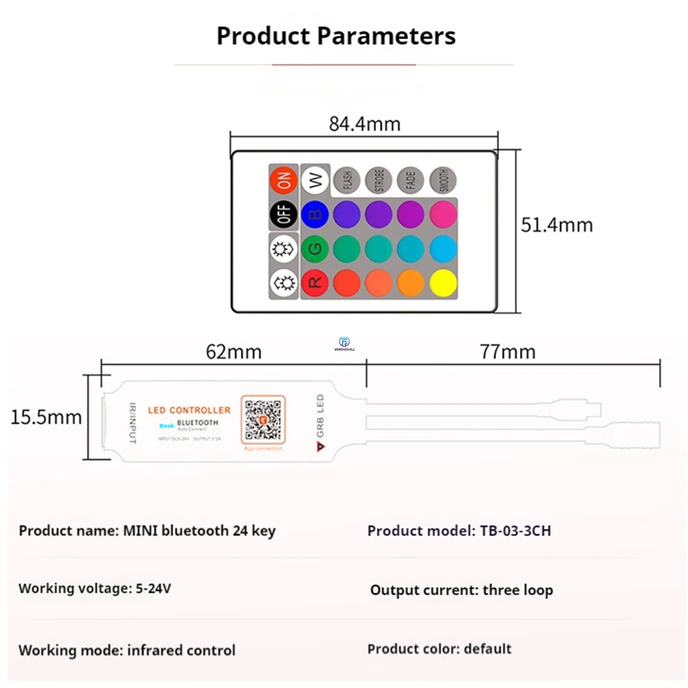 Музыкальный Bluetooth-контроллер APP RGB для WS2812 WS2811 WS2815 Светодиодная лента умная