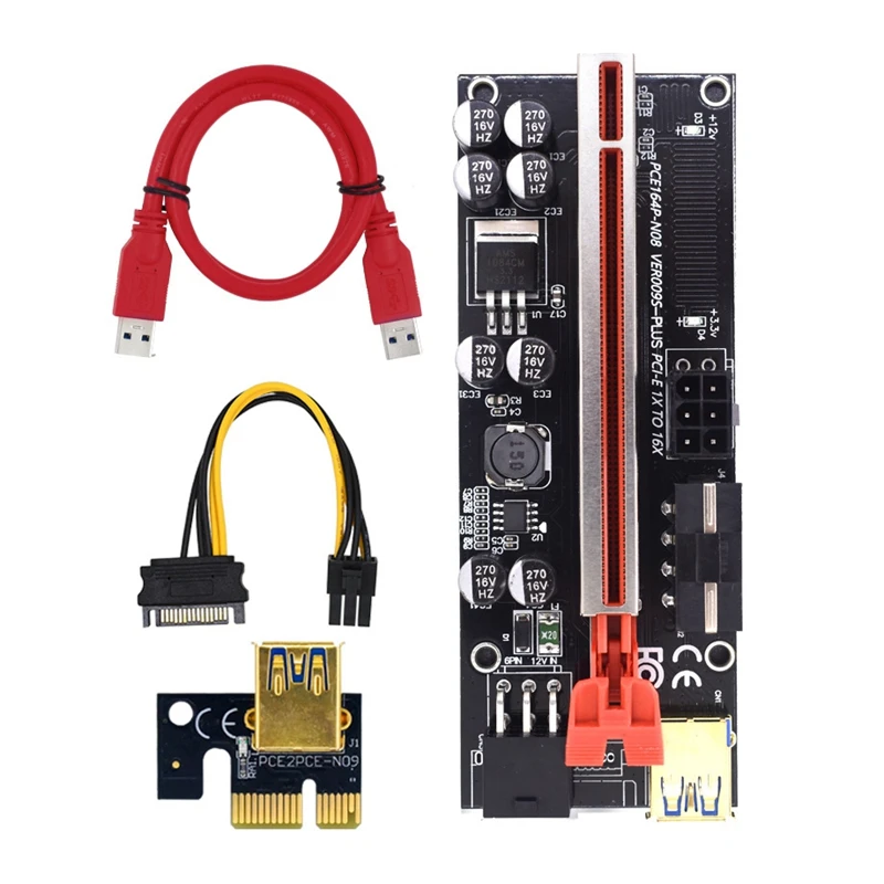 

PCIE 1X к 16X карта адаптера 009S Plus графическая карта удлинитель 3 интерфейс USB3.0 плата адаптера для майнера BTC