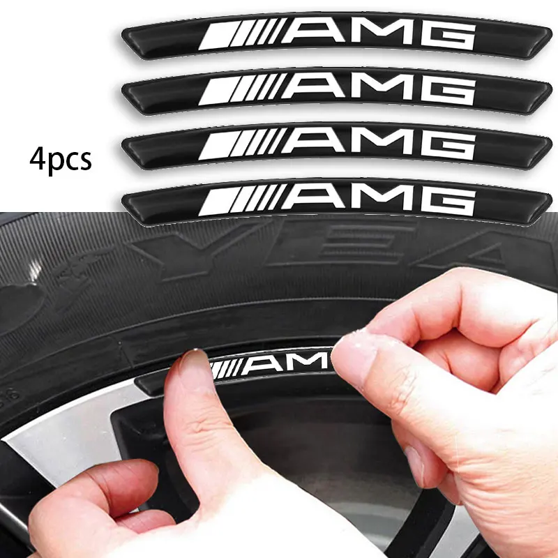 

Car Decal Sticker Carbon Fiber Wheel Rims Racing Car Goods for Mercedes Benz A C B E S Class CLA CLS GLA GLE GLK GLC AMG C180