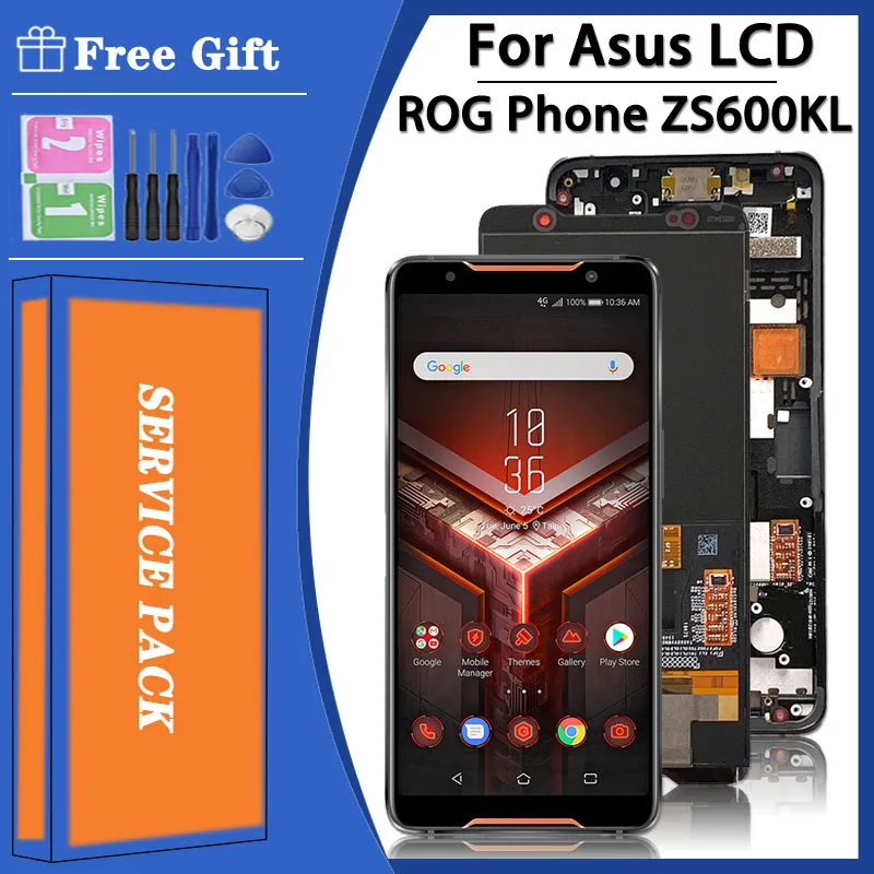 AMOLED для Asus ROG Phone ZS600KL LCD дисплей кодирующий преобразователь сенсорного экрана в сборе запасные части для Asus ZS600KL Z01QD LCD