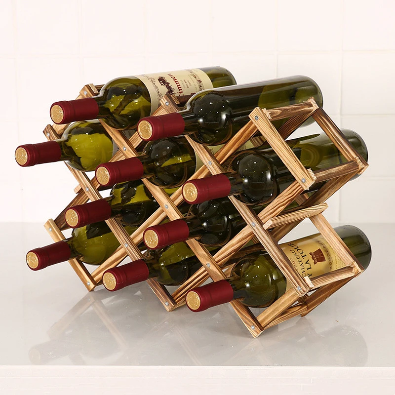 

High Rack Wooden Red Endurance Wines Rack Wine Bottles Storage Cabinet Wines Wine Storage Shelves Folding Wooden Wine Organizers