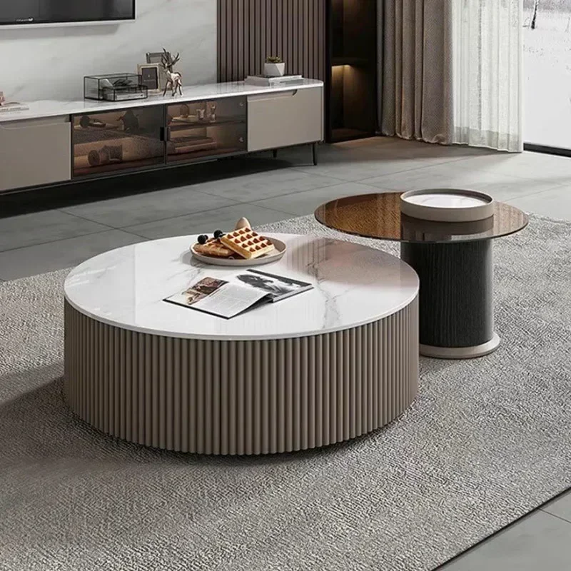 Низкие роскошные наборы кофейный столик маленький минималистичный круглый