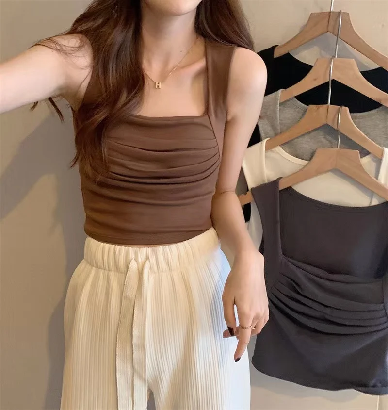 Весна и лето 2024 дизайн Sense сладкий пряный верхняя одежда женская майка без