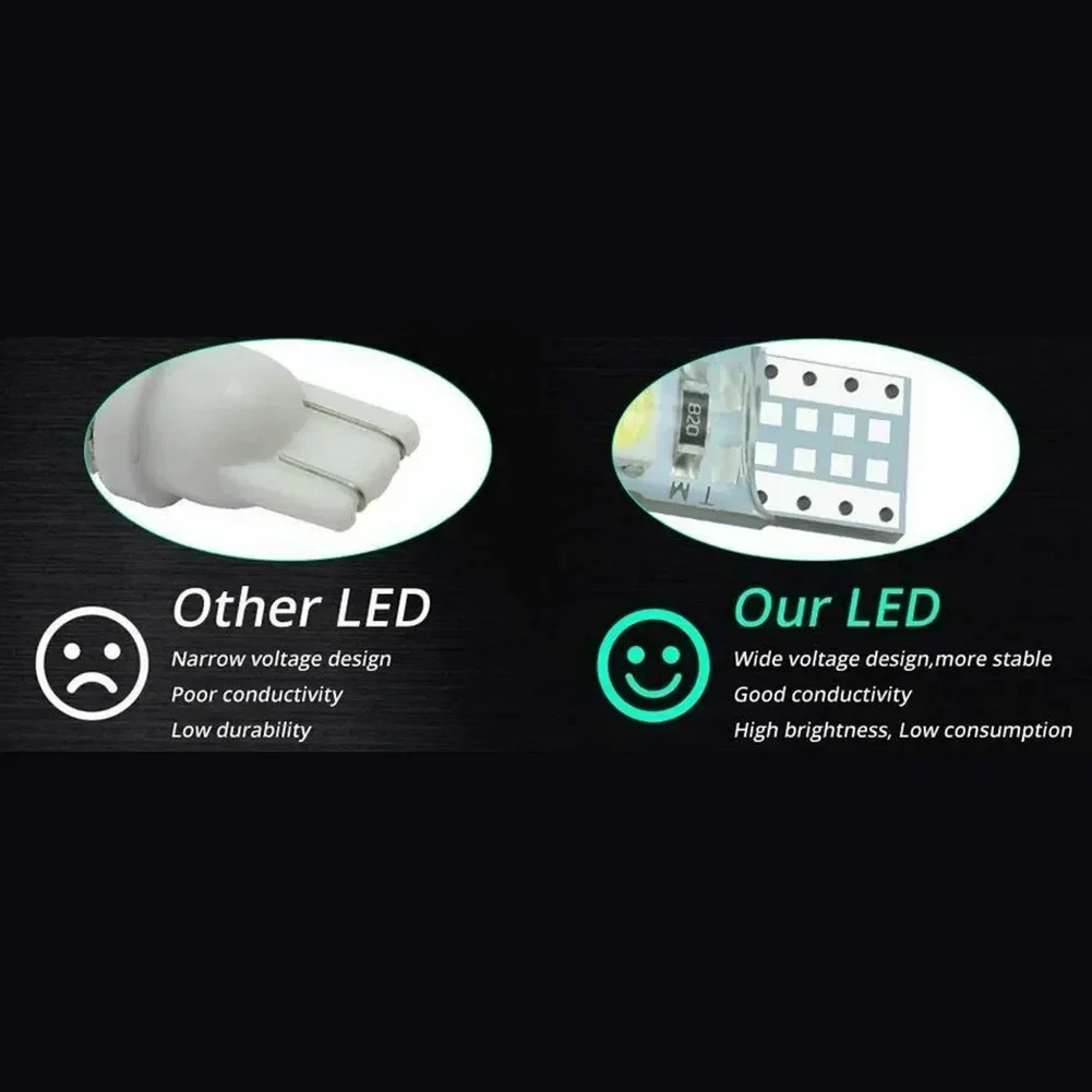2X W5W Автомобильные светодиодные лампы белого цвета T10 5050 6SMD Боковой фонарь клин COB