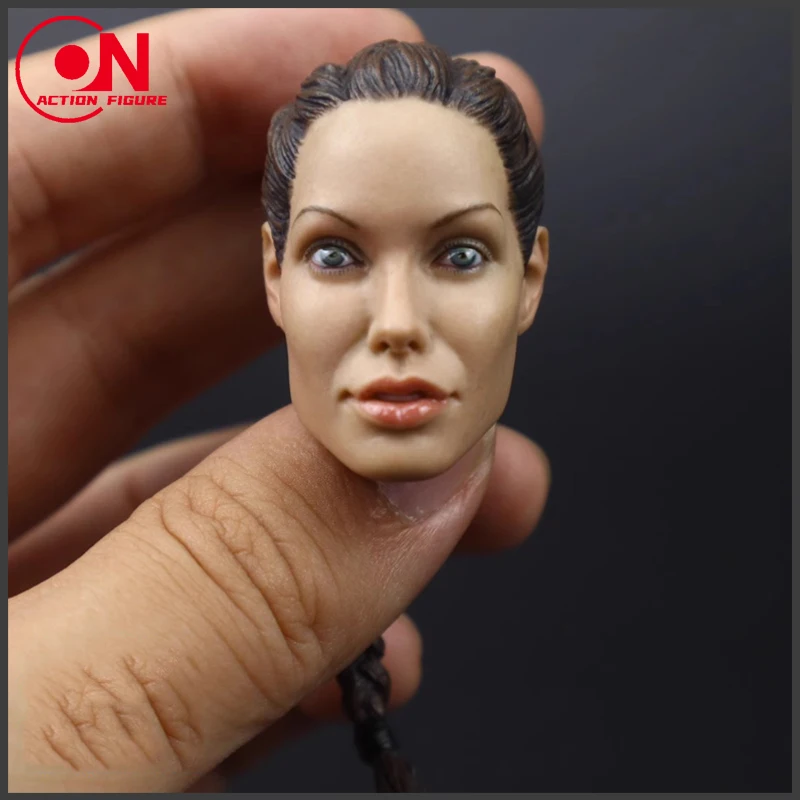 In Stock 1/6 Scale Lara Angelina Jolie with Braid Head Sculpt Carved Model Fit 12'' Female Soldier Action Figure Body Dolls