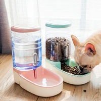 automatic dog feeder waterer gravity pet food dispensers cat water dispenser large capacity storage container food water bowl
