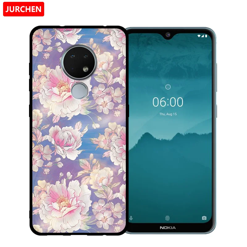 Jurchen-мягкий силиконовый чехол для Nokia 6 2 2019 дюйма мультяшный принт ТПУ черный