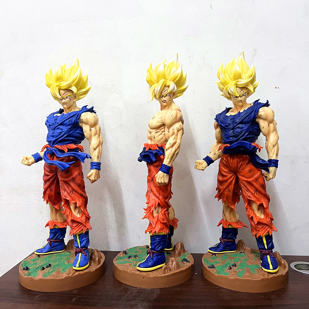 

45cm Anime Figure Dragon Ball Z Son Goku Super Saiyan Action Figurine with Base GK PVC Vegeta Statue Model Collection Toy Gift