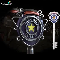 1pcs game residents evils 2 key keychain raccoon city police station jill valentine s t a r s key pendant cosplay jewelry gifts