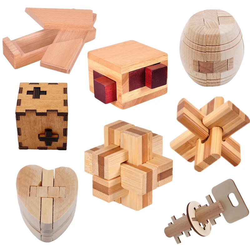 

Деревянная волшебная коробка Luban Lock, головоломка для детей и взрослых, развивающая игрушка для мозга