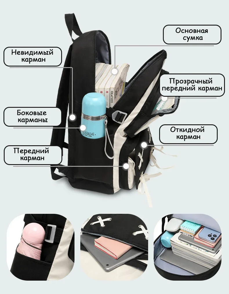 Благословение небожителей рюкзак 32×48×18cm Black Blue Purple Heaven official's blessing Tian Guan Ci Fu Anime