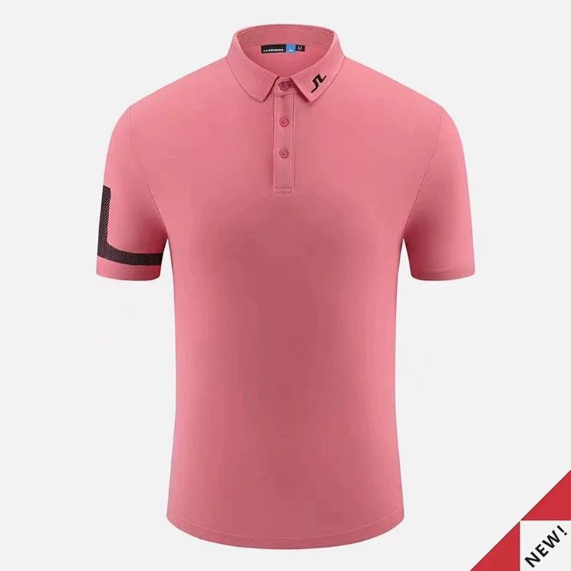 2023 Men's Short Sleeve Golf T-shirt Korean Version Slim Elastic Breathable Quick Drying Comfortable Sports Casual Clothes