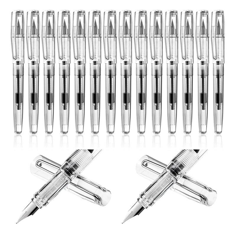 

16 Pen Refillable Disposable Pen For Writing Fine Tip Signature Ink Pen Piston Filler Pen For Drawing