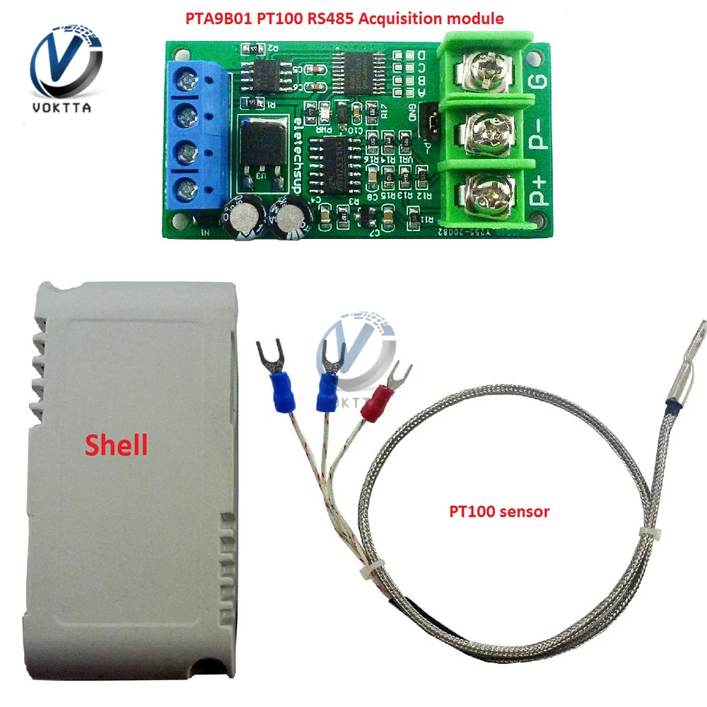 

DC 12V PTA9B01 PT100 RTD Converter RS485 Modbus Rtu Temperature Sensor Module -20-220℃ Temperature and Humidity Controller