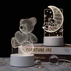 3D ночник, украшение для спальни, светодиодный светильник для спальни, лампа, украшение для спальни, ночник детский, необычный светильник, светодиодный светильник для комнаты, украшения для комнаты