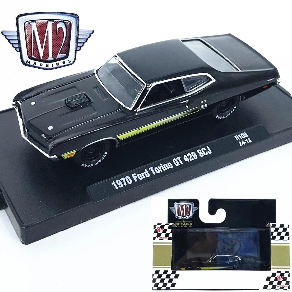 Модель M2 2024 1:64 1970 года модель легкосплавного автомобиля Ford Torino GT коллекция