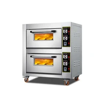 electric 2 deck 2 tray oven commercial small oven prices double deck cake oven with knob