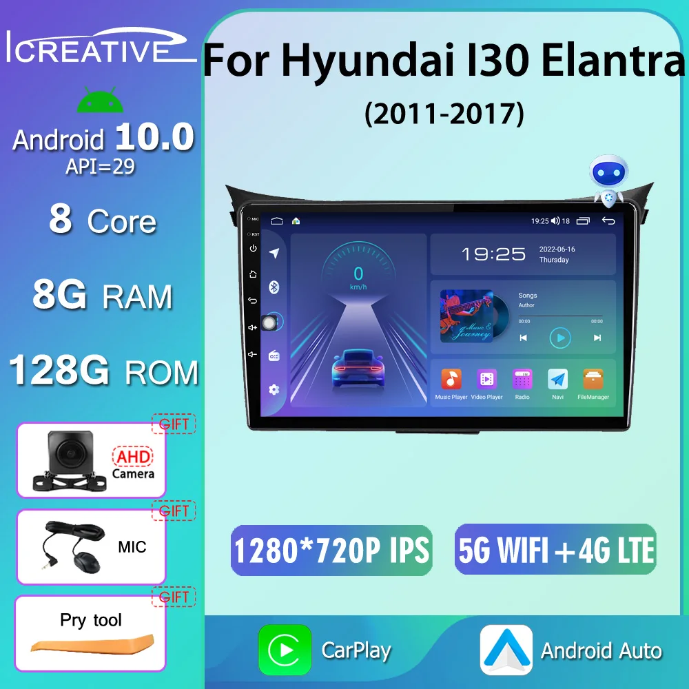 7862 Chip DSP For Hyundai i30 II 2 GD GT 2011 - 2017 Android 10 Car Radio Multimedia Player GPS Navi CarPlay Stereo No 2 Din DVD