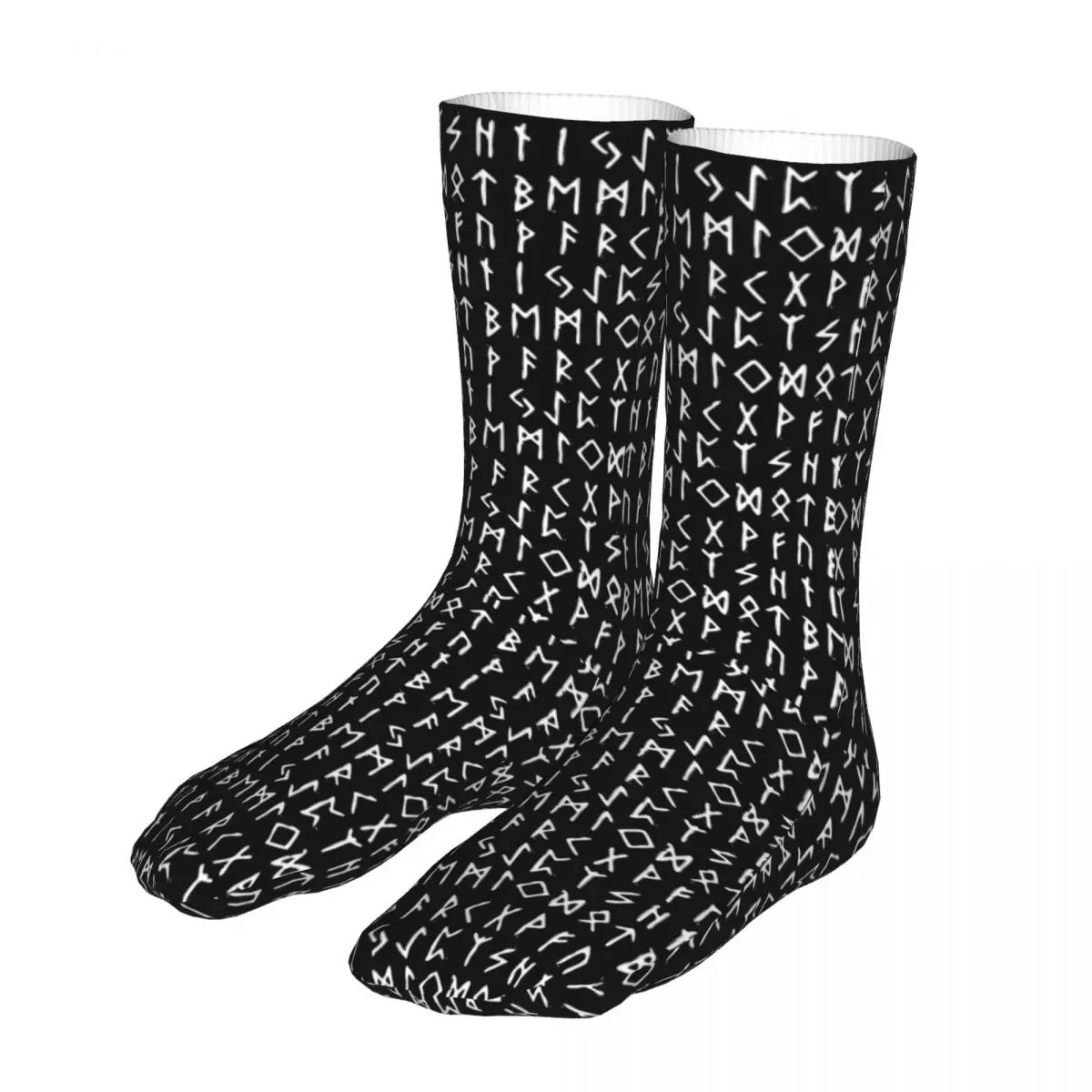 

Compression Elder Futhark Viking Runes Chalkboard Women Socks 2022 Men Norse Mythology Bike Sock