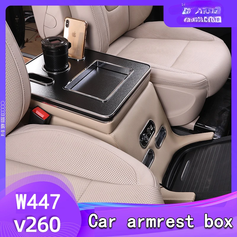 

Mercedes-Benz V-Klasse V220 V260 V250 W447 2014-2023 Armsteun Opbergdoos Achterste Leuning Box Mobiele Telefoon Opladen Usb