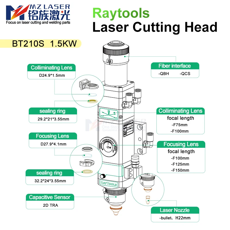 Mingla ser Raytools BT210S 1500 Вт FC маленькая мощность La режущая головка для волокна машина