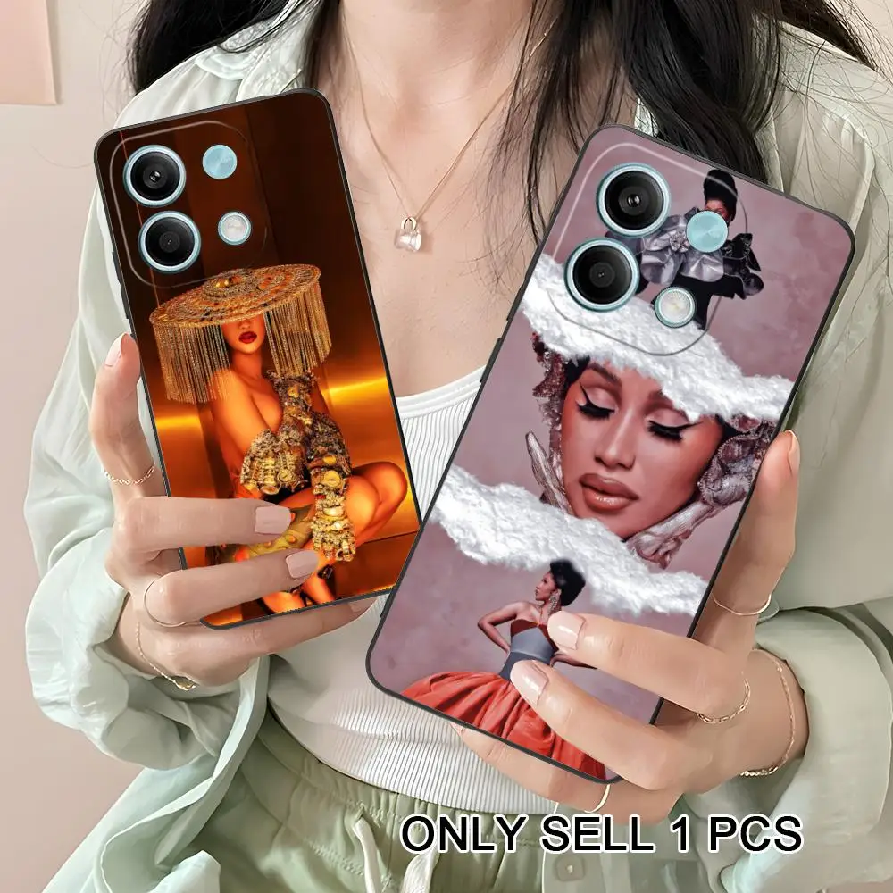 Фото Чехол для телефона Cardi B для Xiaomi Redmi 15 14 13 12 A7 5 3 2 1 C Plus 4G 5G, мягкий противоударный чехол из ТПУ №2