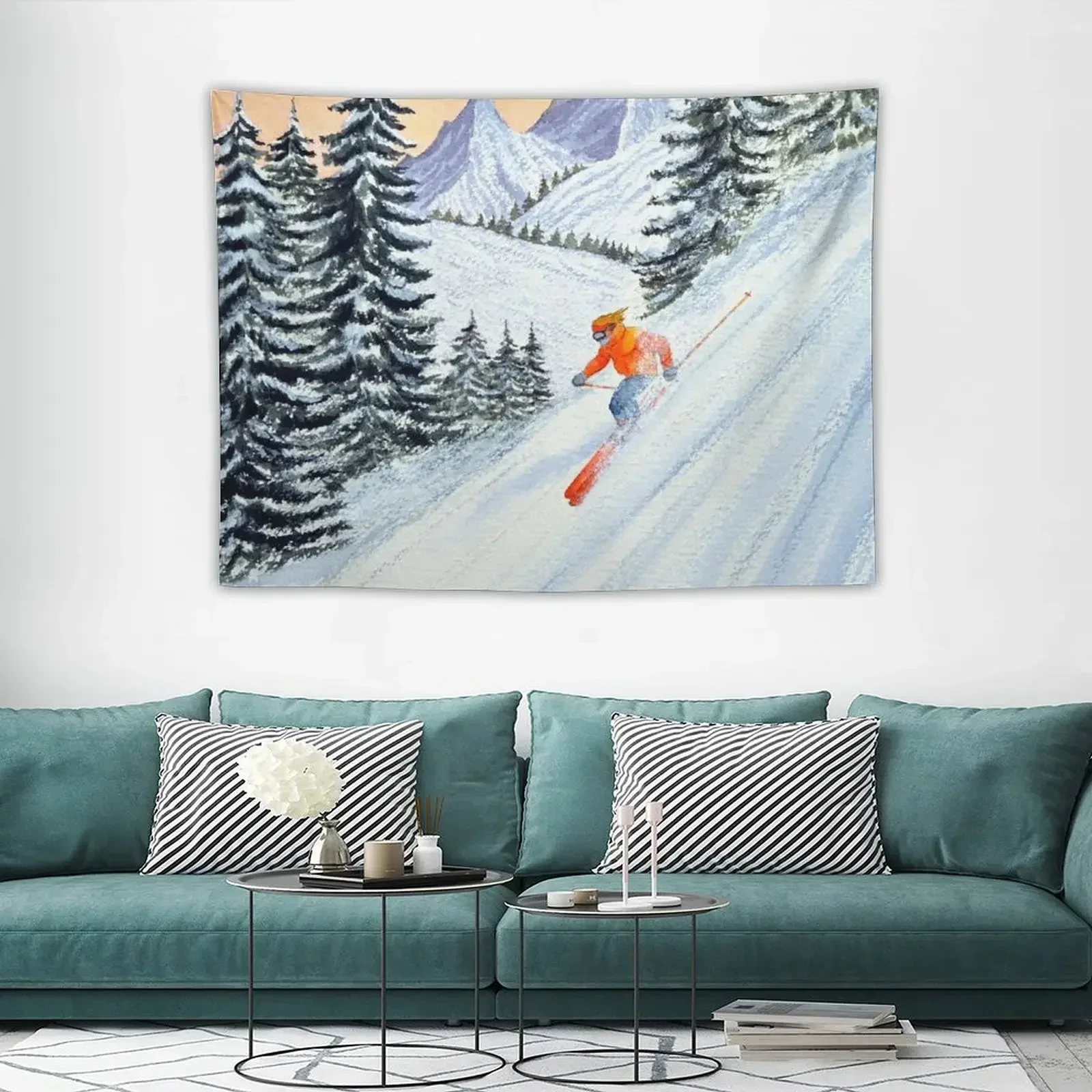 Катание на лыжах - гобелен The Clear Lady Leader настенный дизайн комнаты декор