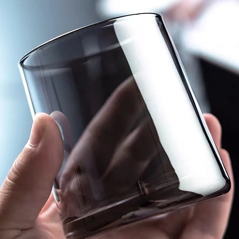 

Хрустальный стакан в стиле INS, чашка для воды, охладитель для виски, молока, сока, пива, домашний праздничный дымчато-серый набор из 6 шт. без свинца