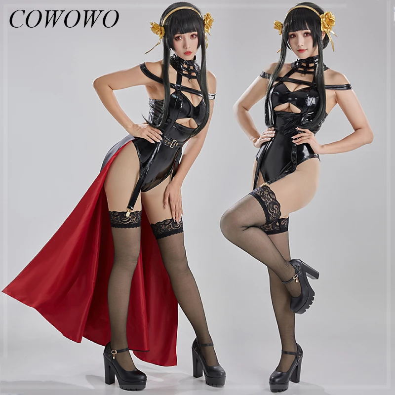

COWOWO Аниме! SPY×FAMILY Yor костюм для игры, сексуальные милые комбинезоны, Униформа, костюм для косплея, костюм для Хэллоуина, женский костюм