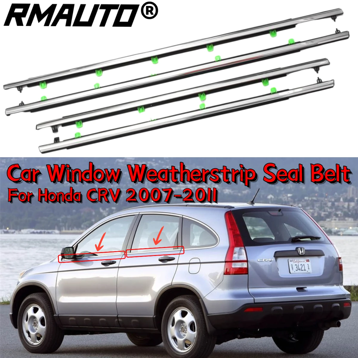 RMAUTO For Honda CRV CR-V 2007-2011 Car Window Weatherstrip Seal Belt Weather Strip Exterior Moulding For Honda CRV 2007-2011