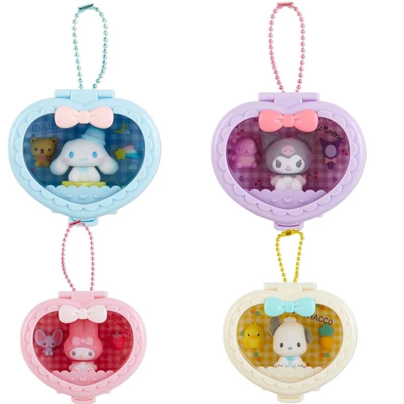 

Japanese Kawaii Mymelody Kuromi Cinnamoroll Love Cabin Heart-Shaped Box Toy Pendant Ornament Girl Holiday Gift
