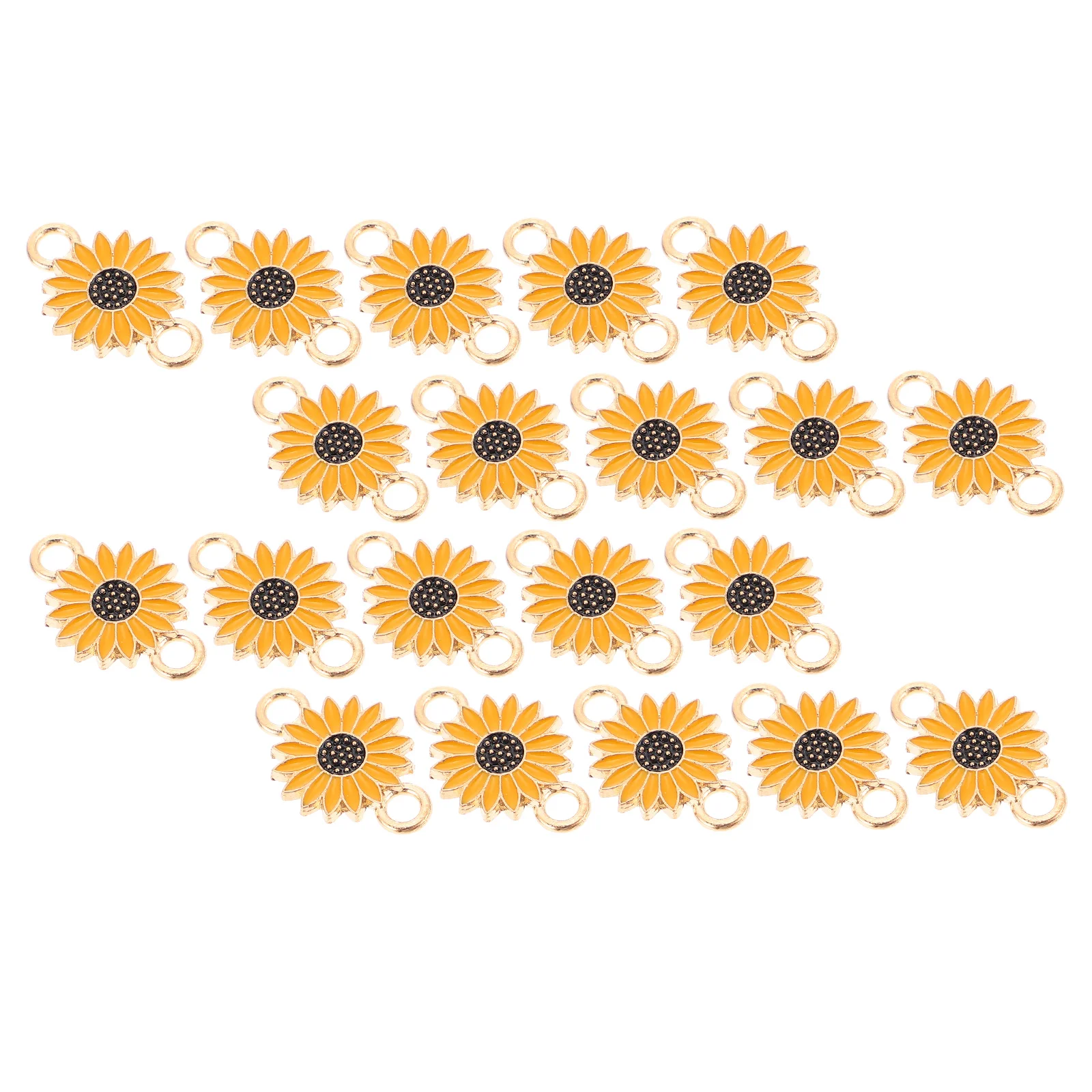 

20 Pcs Boy Necklace Daisy Accessories DIY Earring Pendants Bead 2.1X1.3cm Jewelry Ornaments Yellow Alloy Miss
