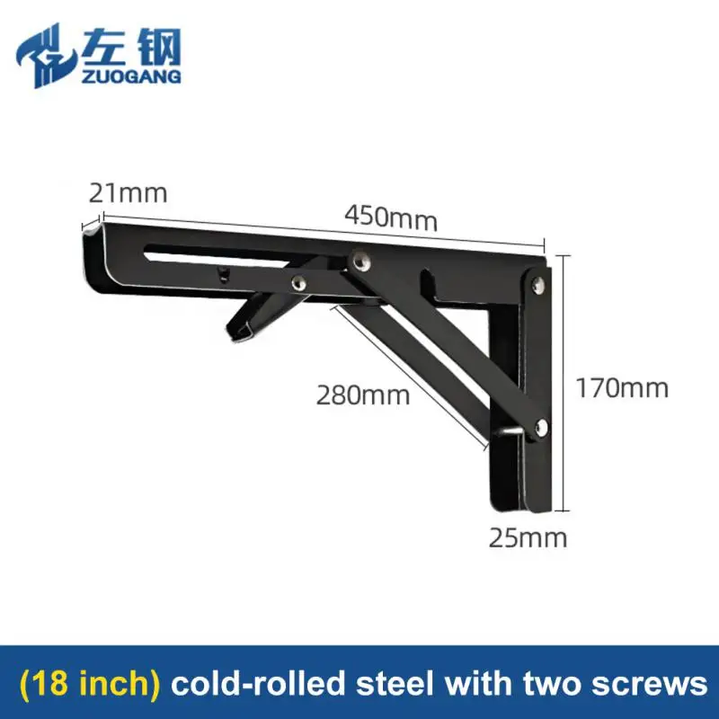 

2pcs Folding Angle Bracket Triangle Shelf Heavy Support Adjustable Wall Mounted Bench Table Furniture Hardware 8-20 Inch Holder