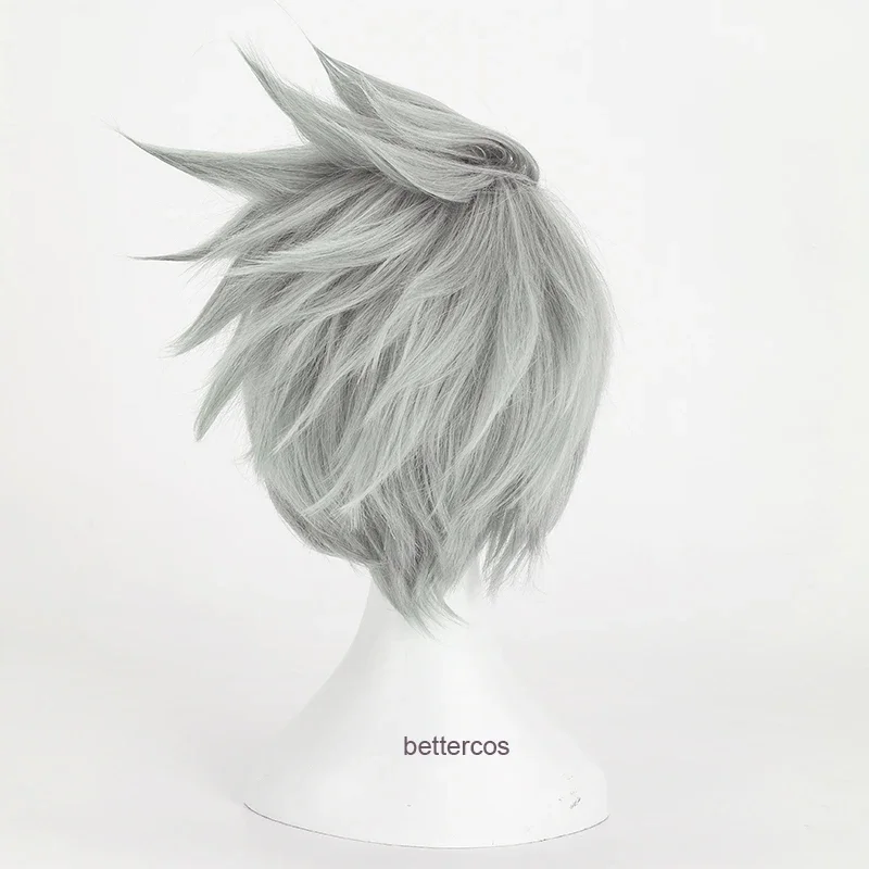 Парик для косплея Какаси Hatake Короткие Многослойные термостойкие синтетические