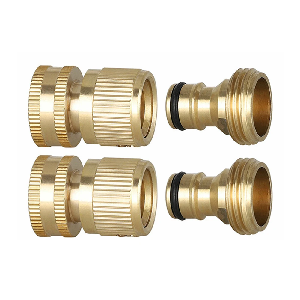 

5pcs/set With Seal Tape Rustproof Male Female Garden Hose Quick Connector Solid Brass Watering Multifunctional Faucet Leakproof
