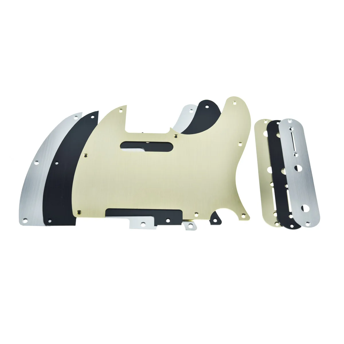 Фото KAISH Премиум металлический алюминиевый анодированный Tele Pickguard с металлической пластиной управления и монтажным винтом для американского/мексиканского Telecaster №1