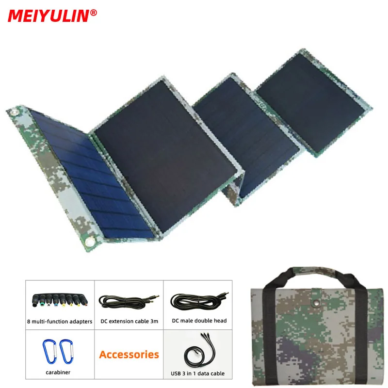

Foldable Solar Panel 60W 18V Solar Generator Portable Solar Charger DC Output USB-C for Phones Tablets RV Trip Outdoor Camping