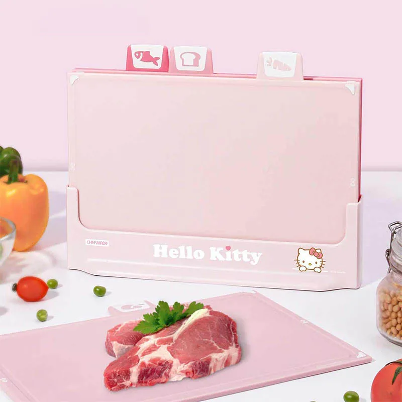 Разделочная доска Hello Kitty Sanrio аниме девушка кухонная разделочная 4 в 1 хранение Pp