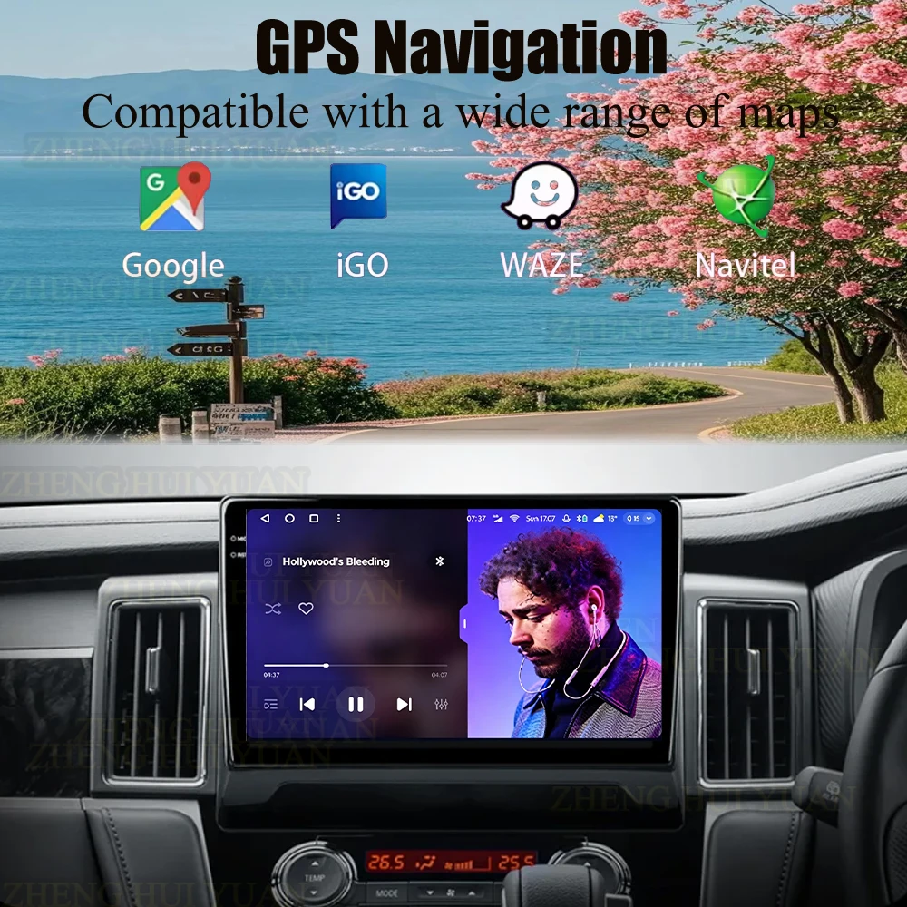Фото Автомагнитола Android 16 с CarPlay и Auto, навигационный мультимедийный стереоплеер QLED GPS для Mitsubishi Delica D5 2018-2024 №5