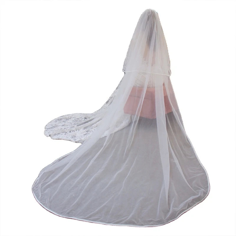 

Wedding Bridal Veil with Comb Bridal Tulle Veils Wedding Hair Accessories for Brides 2 Tier Cathedral Length Drop Veil