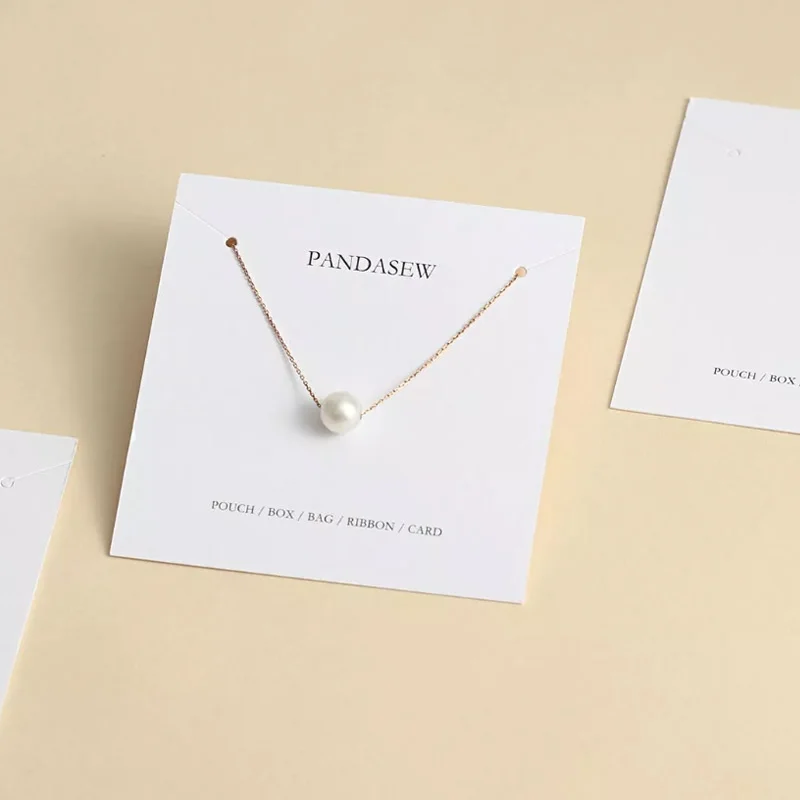 Custom Logo Necklace Paper Card 6x6cm 8x8cm pack of 100 Earring Stud Jewelry Packaging Display Holder